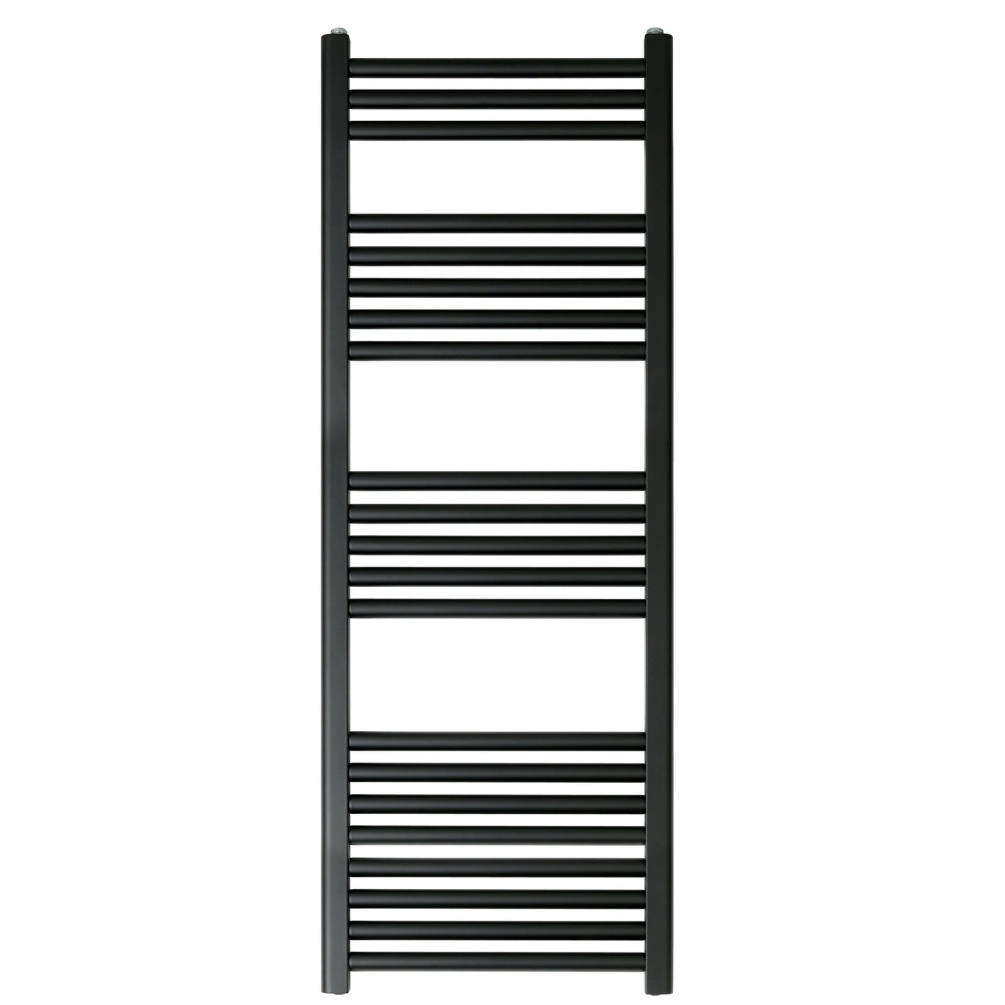 JTP Vos Matt Black 1200mm x 400mm Heated Towel Radiator Cut Out